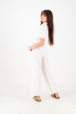 Erin Crop Shirt - White