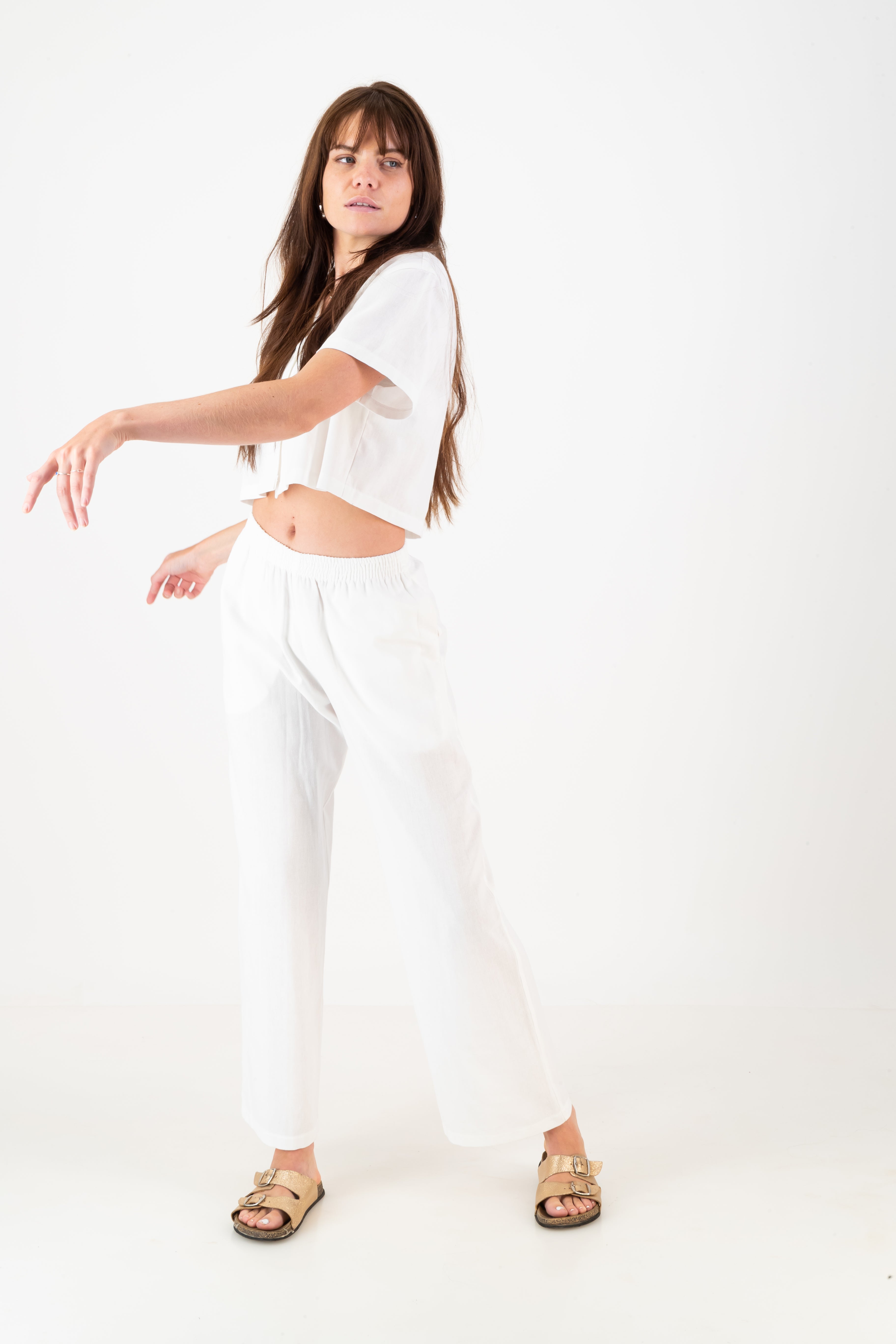 Erin Crop Shirt - White