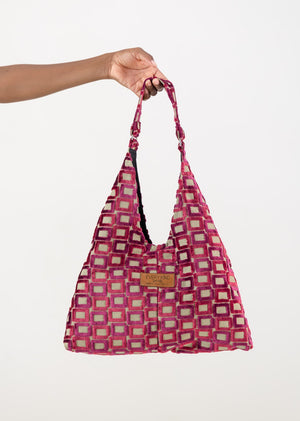 Matilde Bag Pink & Purple Squares